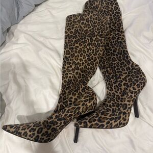 Martinez Valero Leopard Print Heeled Boots